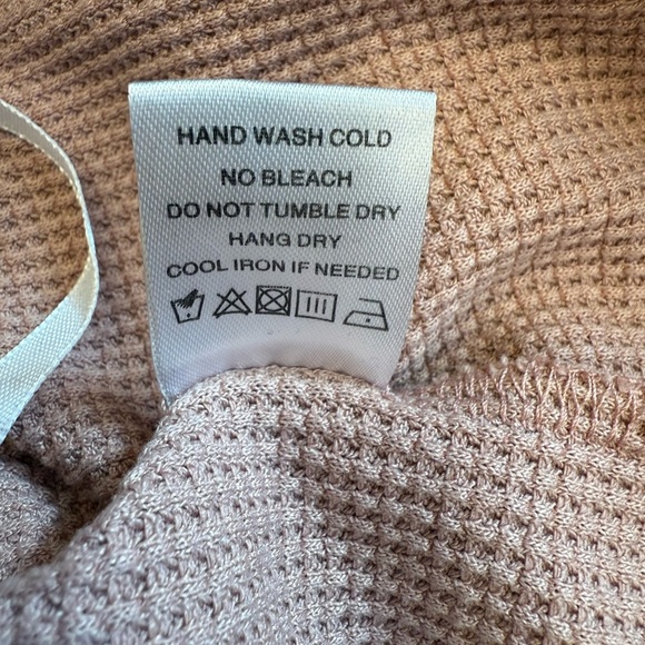 Lovers & Friends Dusty Rose/ Pink Waffle Knit Lounge Set Size Medium - Picture 9 of 14